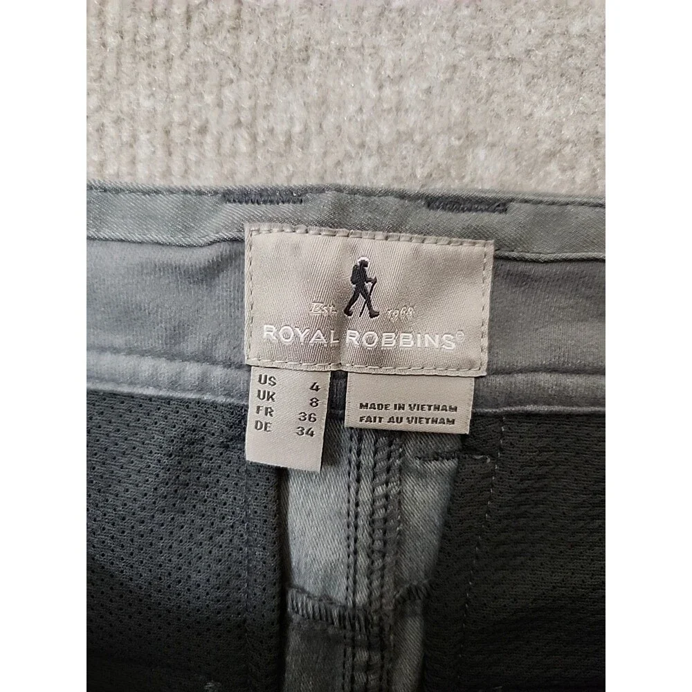 Royal Robbins Alpine Road Shorts Womens 4 Pewter Gray Hiking Stretch NEW - Picture 8 of 10